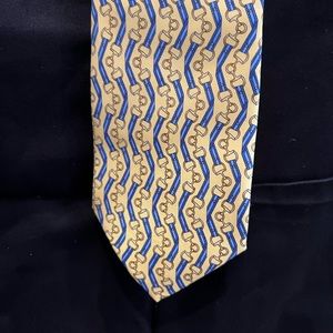 Paolo Gucci Yellow & Blue Silk Tie NWT